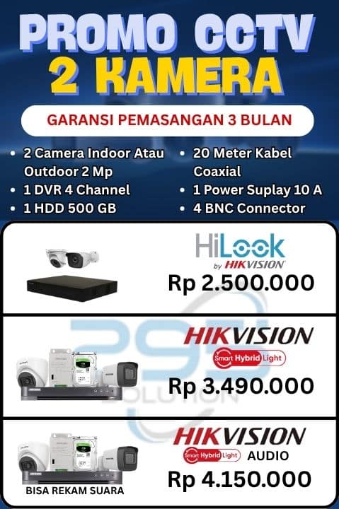 promo paket cctv 2 kamera hikvision hilook jogja harga murah