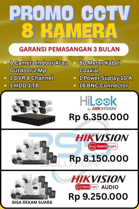 promo paket cctv 8 kamera hikvision hilook jogja harga murah